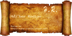 Héber Rodion névjegykártya